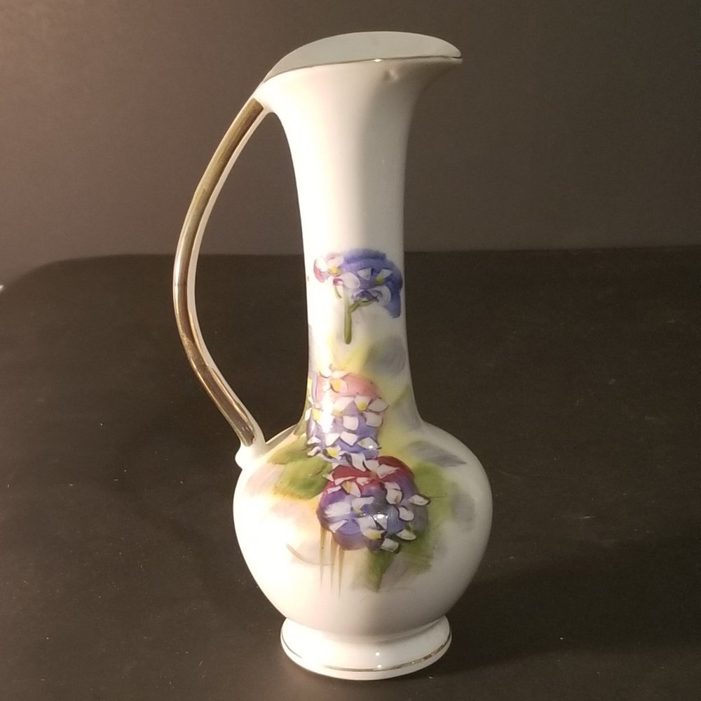 WALES JUG VASE WITH FLOWERS MADE IN JAPAN